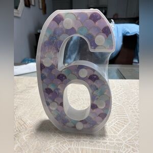 Mermaid Scales LED Number 6 Light